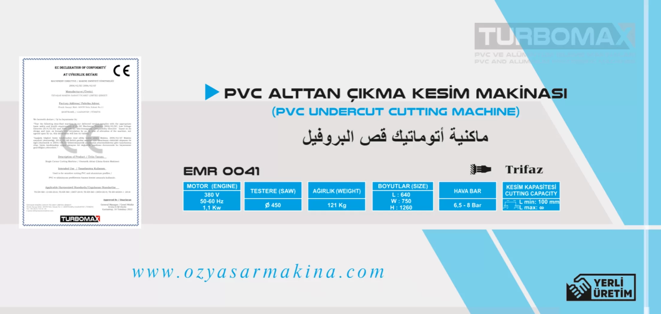 Pvc Alttan Çıkma Kesim Makinası 2 Pvc Alttan Çıkma Kesim Makinesi Teknik Detayları