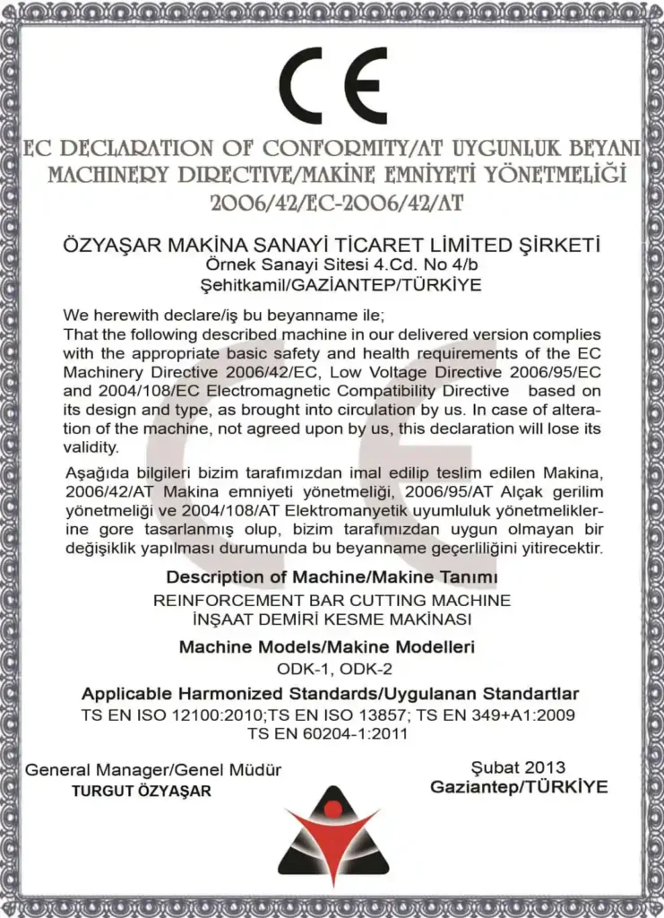 Insaat Demiri Kesme Makinesi