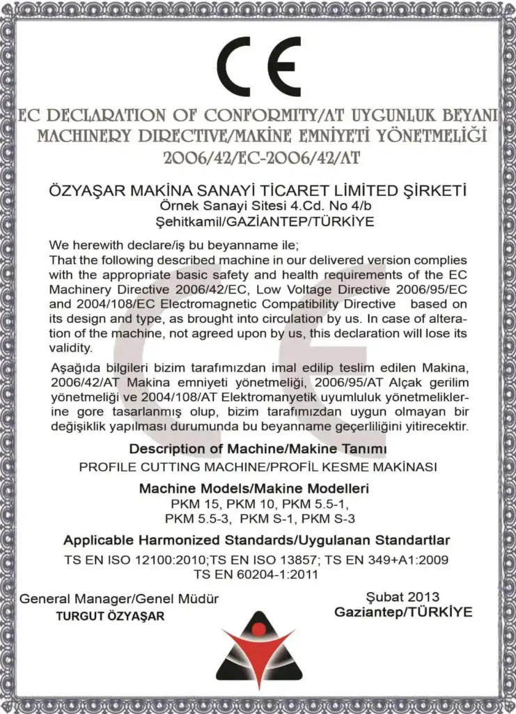 Profil Kesme Makinesi